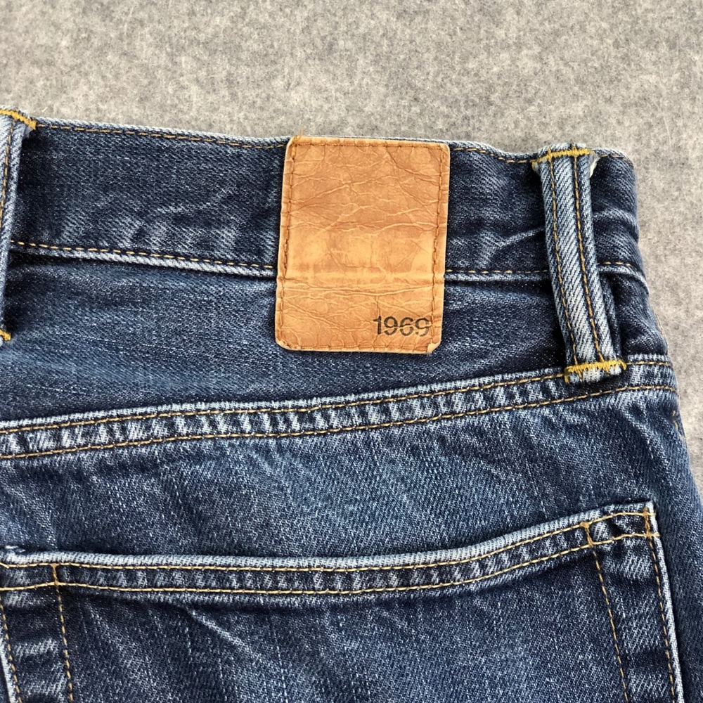 GAP 1969 Mens Jeans 38x34 Standard Straight Leg Blue Dark Wash Cotton Denim - Picture 7 of 15